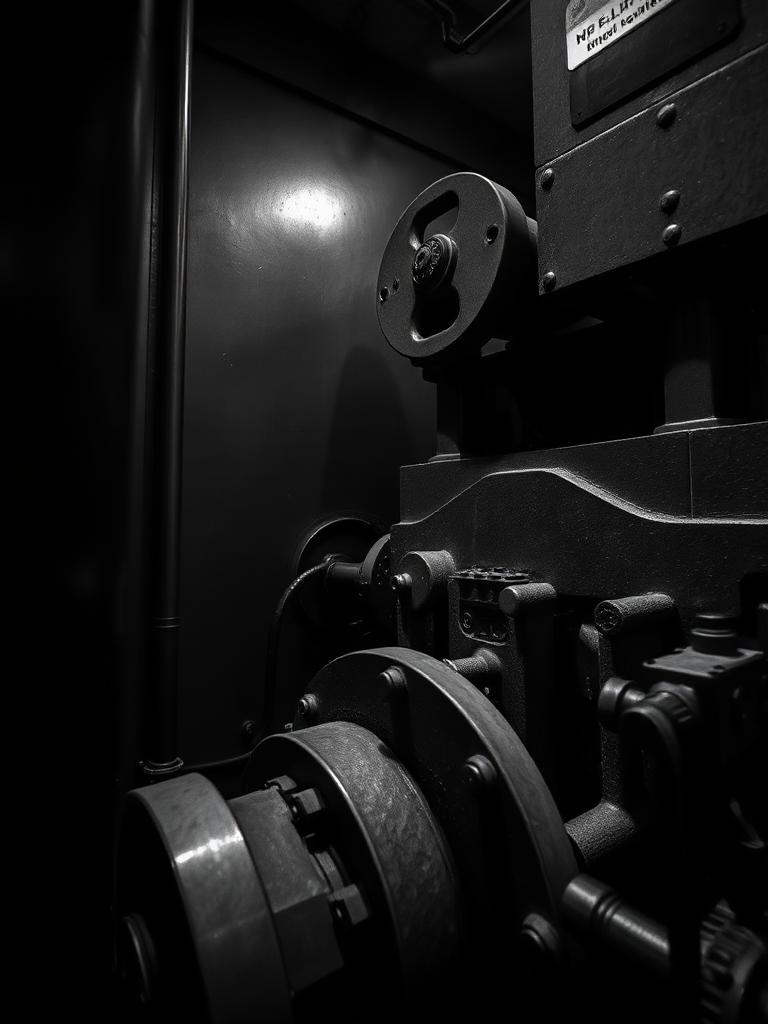 Lift motor room traction machine and sheaves